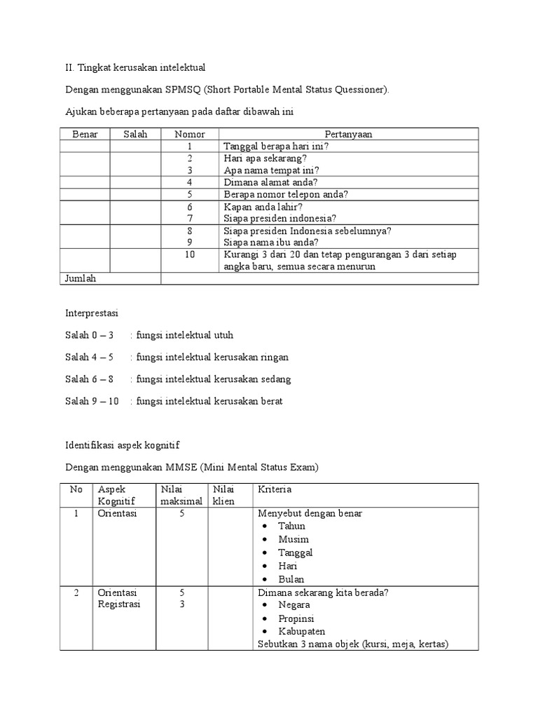 Form SPMSQ | PDF | Karier & Perkembangan | Pengembangan Diri