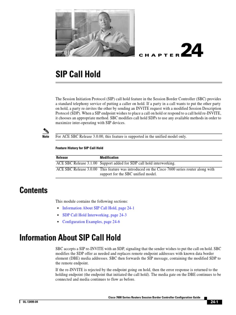 Feature History For SIP Call Hold PDF Session Initiation Protocol