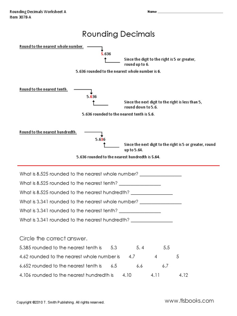 worksheet Rounding To Nearest Hundred Worksheet rounding decimals intro arithmetic mathematical notation