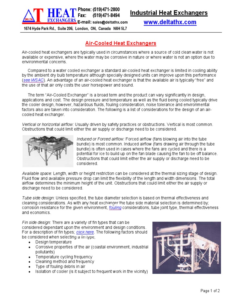 Air Cooled Heat Exchangers | PDF