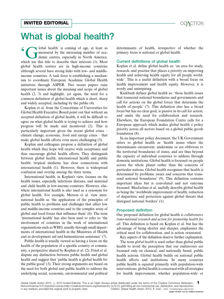 Global Health | PDF | Global Health | Public Health