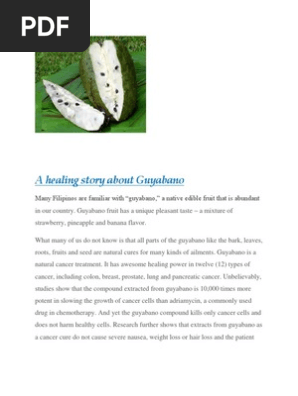 A Healing Story About Guyabano Pdf Cancer Neoplasms