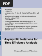 Asymptotic Notations For Time Efficiency Analysis