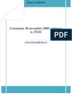 Fisco e Diritto - Corte Di Cassazione N 25141 - 2009