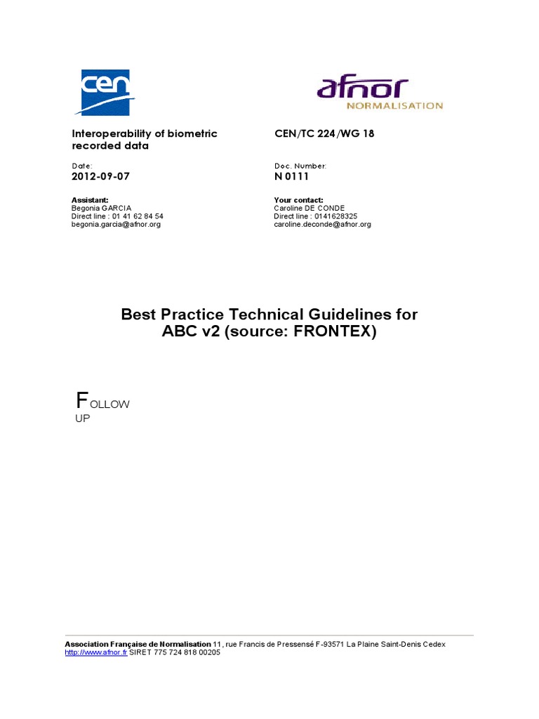 FRONTEX Best Practice Technical Guidelines For ABC | PDF ...