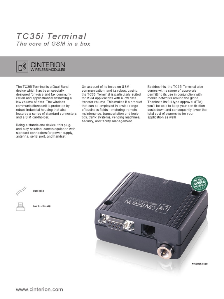TC35i Terminal Datasheet | PDF | Gsm | Subscriber Identity Module