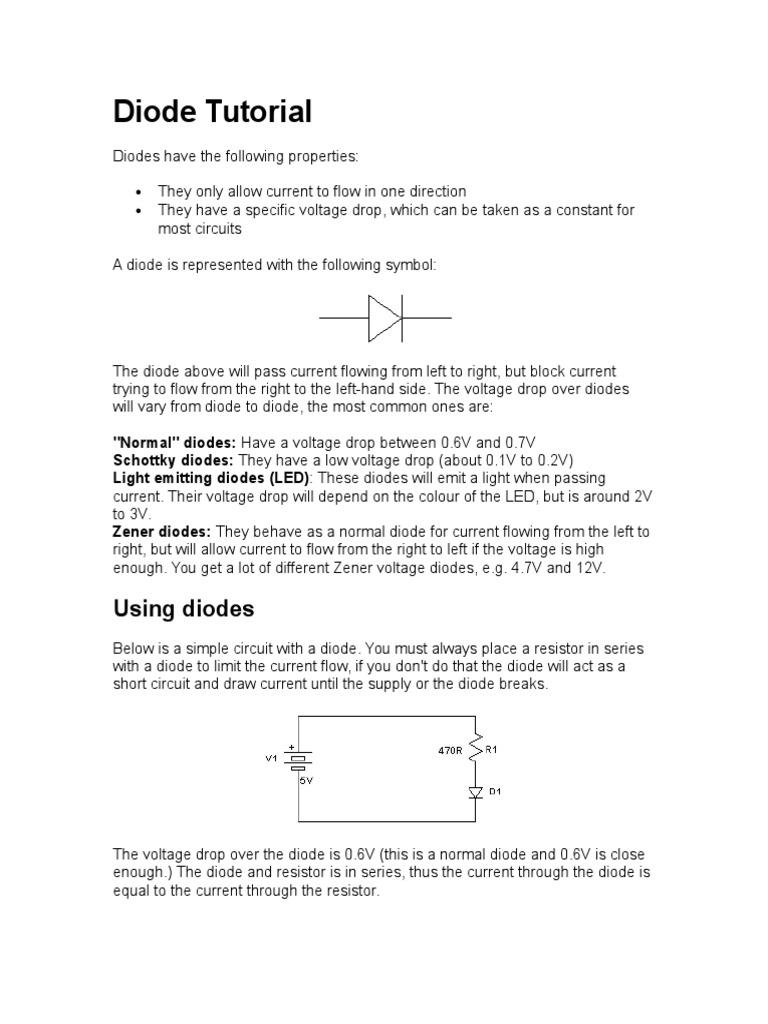 Diode Tutorial.doc Diode Electric Current