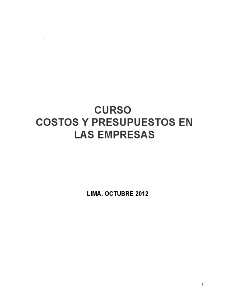 Costos y Presupuestos Empresariales | PDF | Costo | Presupuesto