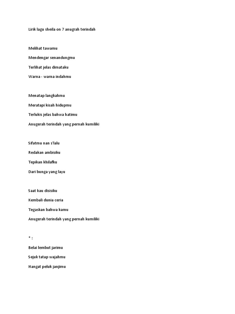 Lirik Lagu Anugerah Terindah Yang Pernah Kumiliki Dari Sheila On 7 Gejag