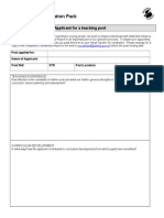 Employment Application Pack: Confidential Report On Applicant For A Teaching Post