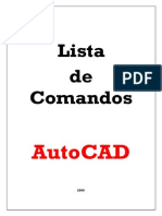 Lista de Comandos do AutoCAD
