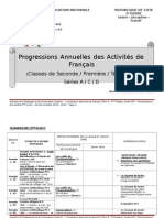 Francais Progressions Second Cycle