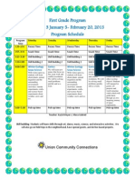 UES 1st Grade Program Schedule Session 3 2015