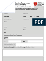 The David Caminer Scholarship Application Form 2014