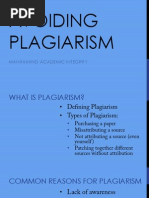 Avoiding Plagiarism: Maintaining Academic Integrity