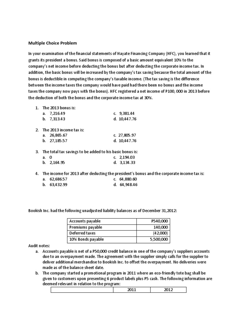 9.liability Questionnaire QUIZ | PDF | Deferred Tax | Bonds (Finance)