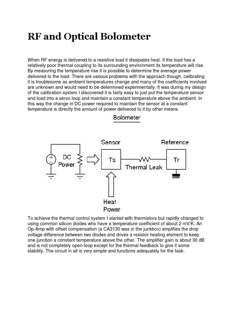 RF and Optical Bolometer Operational Amplifier Amplifier