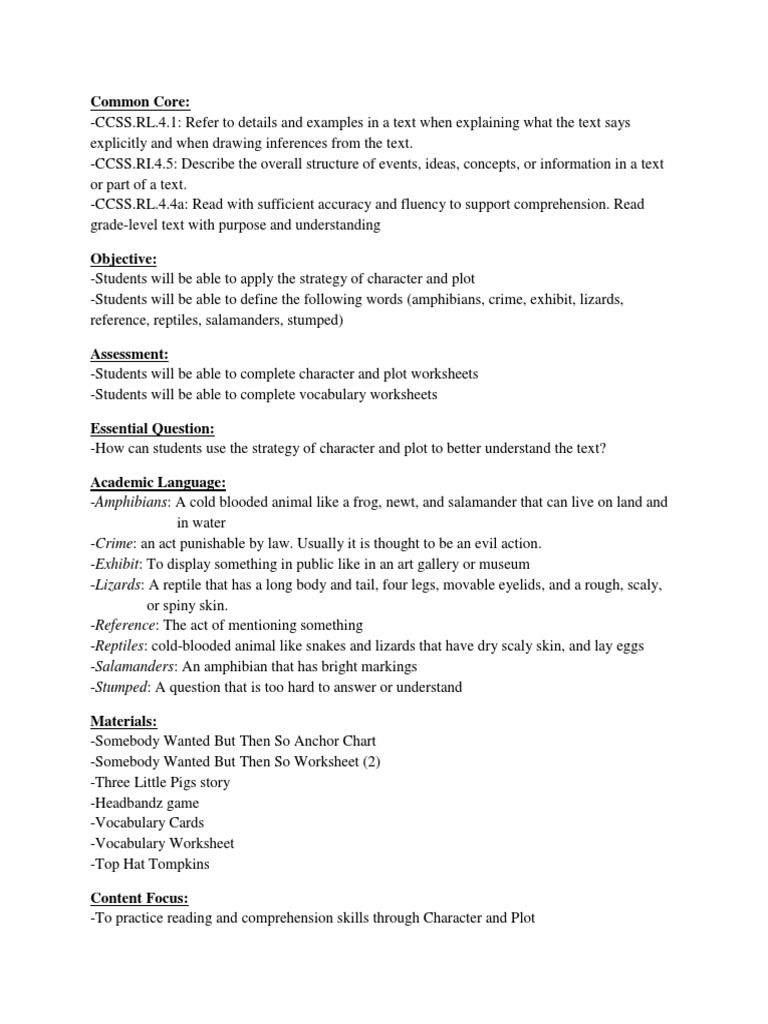 Character and Plot Strategies for Grade 4 | PDF | Mystery Fiction ...