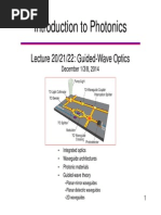 Introduction to Photonics Lecture 20-21-22 Guided Wave Optics