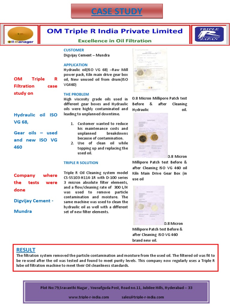 OM Triple R Filtration Case Study On | PDF