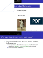 Ancient Indian Mathematics: Saurabh Panjwani