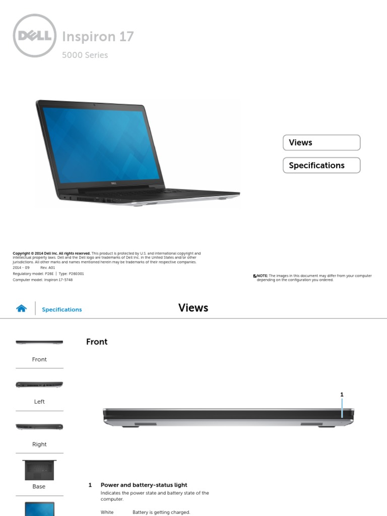 Inspiron-17-5748-Laptop - Reference Guide - En-Us PDF | PDF | Usb ...