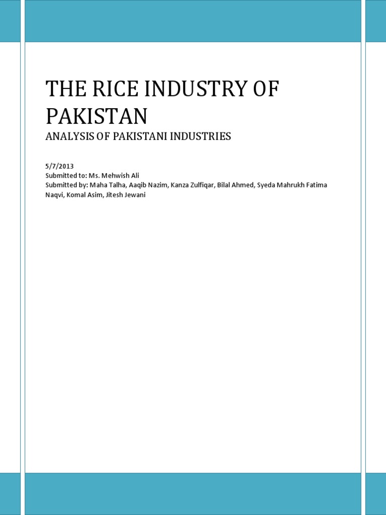 Rice Sector Report | PDF | Rice | Pakistan