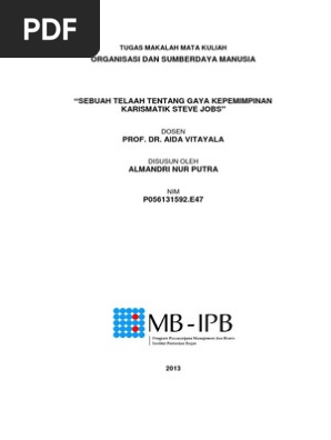 Tugas Osdm Leadership Steve Jobs Almandri Pdf