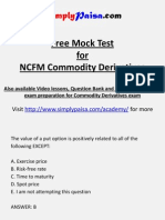 NCFM Commodity Derivatives Mock Test