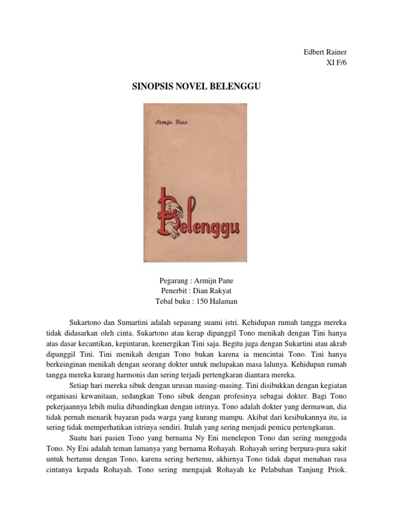 Sinopsis Novel Belenggu