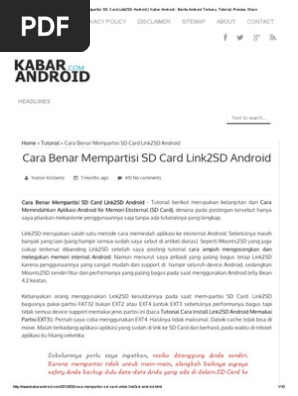 Cara Benar Mempartisi Sd Card Link2sd Android Kabar Android Berita Android Terbaru Tutorial Review Shareg