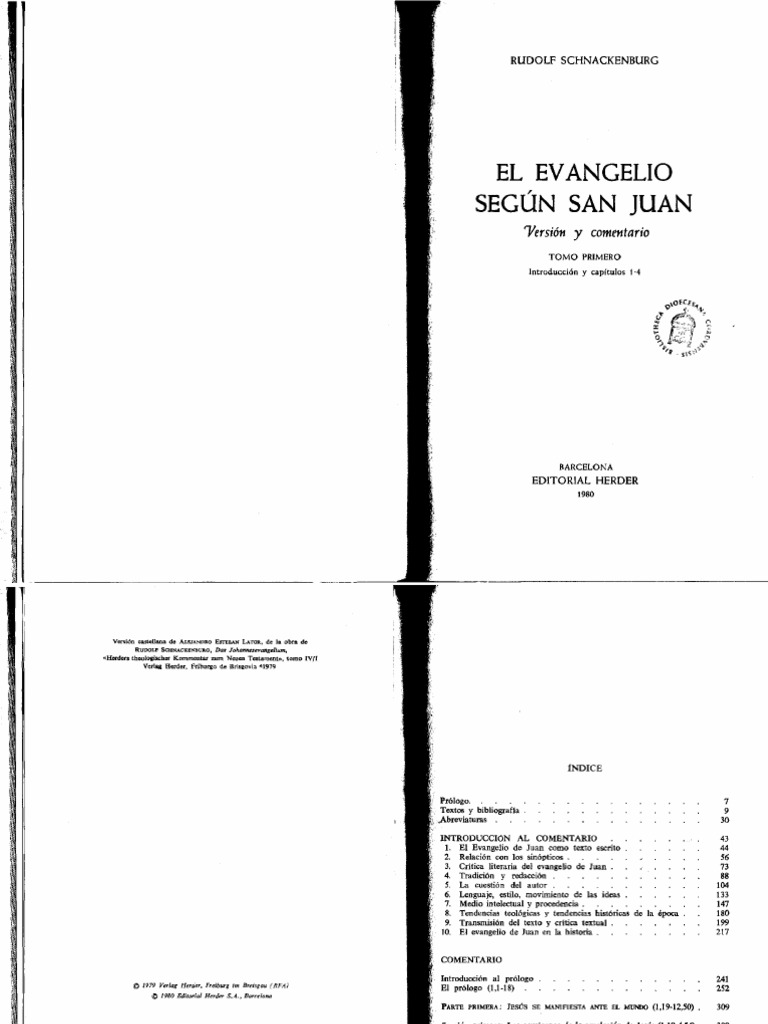 schnackenburg el evangelio segun san juan pdf