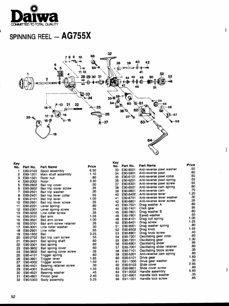 Daiwa Ppinning ReelAG755X Parts and Assembly