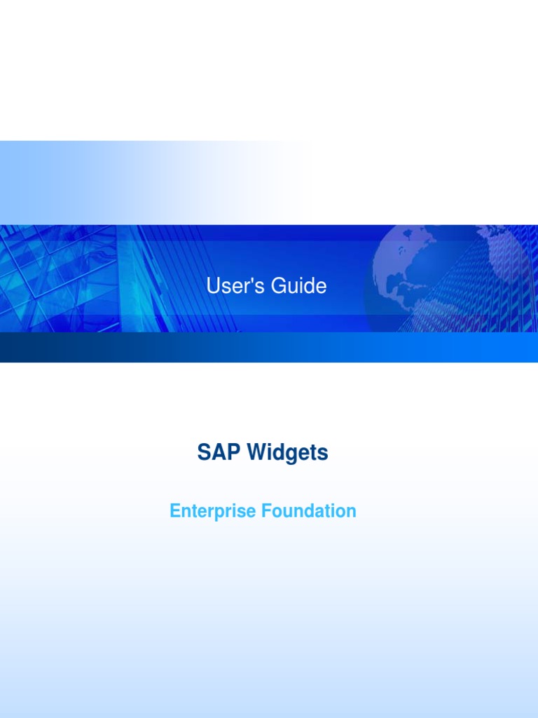 SAP Widget Foundation User's Guide PDF  Browser Hypertext