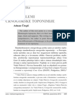 Adnan Čirgić - Neki Problemi Crnogorske Toponimije PDF