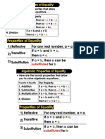 Properties of Equality