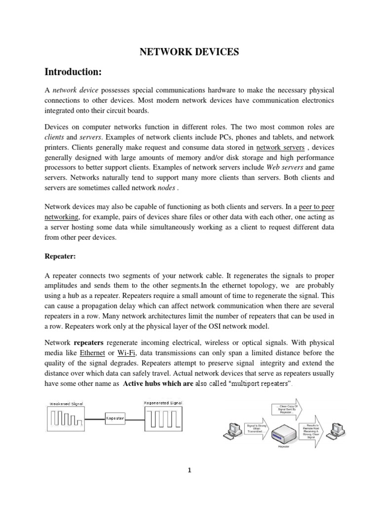 Network Devices Notes | PDF | Wireless Access Point | Computer Network