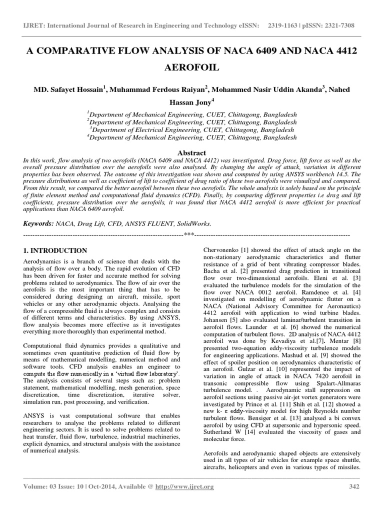 Comparative Analysis of NACA Aerofoils | PDF | Airfoil | Lift (Force)