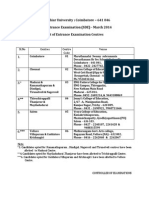 Bharathiar University: Coimbatore - 641 046 B.Ed. Entrance Examination (SDE) - March 2014 List of Entrance Examination Centres