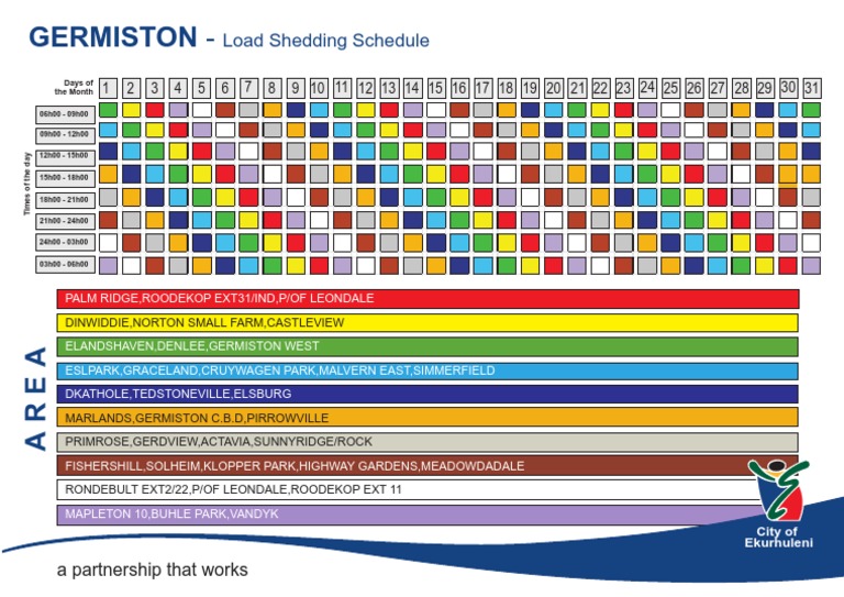 Germiston Load Shedding Schedule PDF