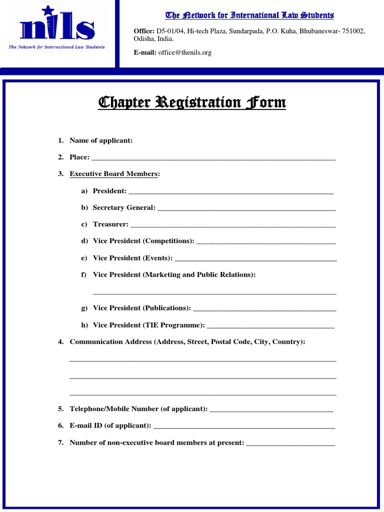 Chapter Registration Form | PDF