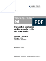 Carrosio G., Osti G. (2011), Un’analisi ecologica dell’economia civile del Nord Italia