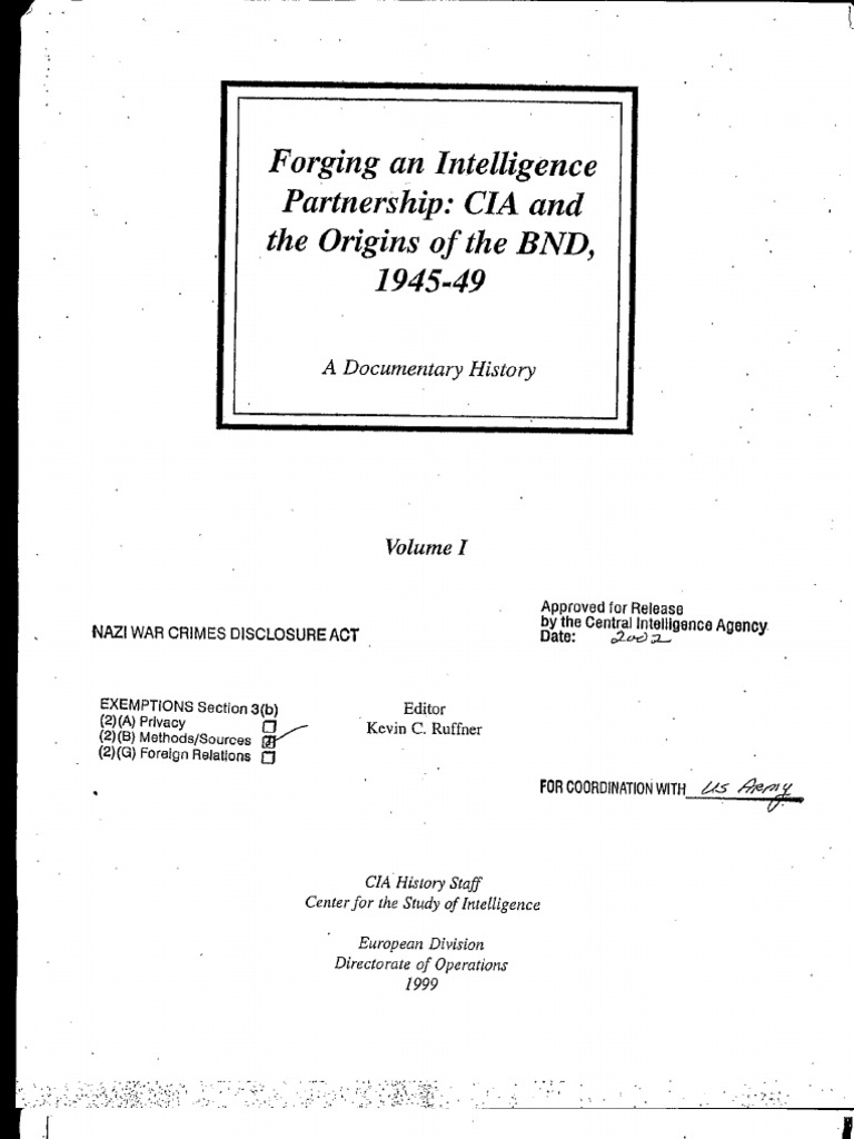 CIA-BND Partnership Origins, 1945-49 | PDF