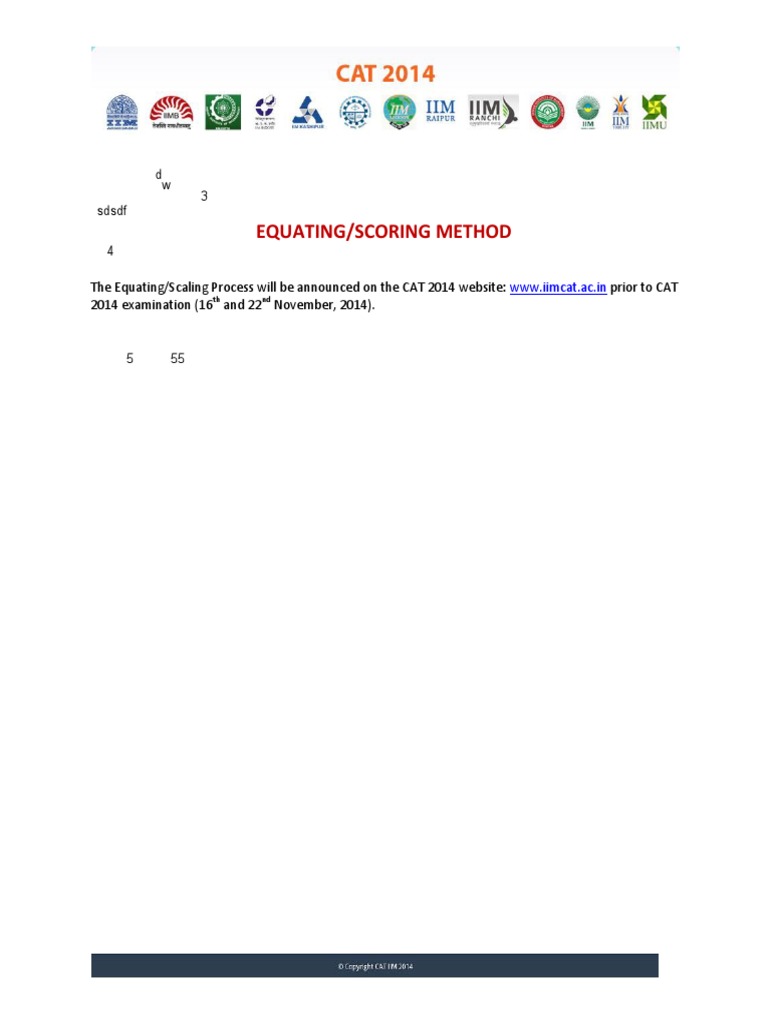 CAT 2014 Equating and Scoring Method | PDF