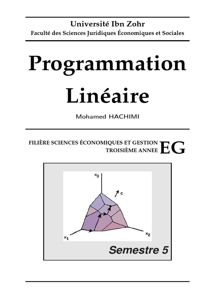 Cours S5 Eco | PDF | Optimisation linéaire | Optimisation mathématique
