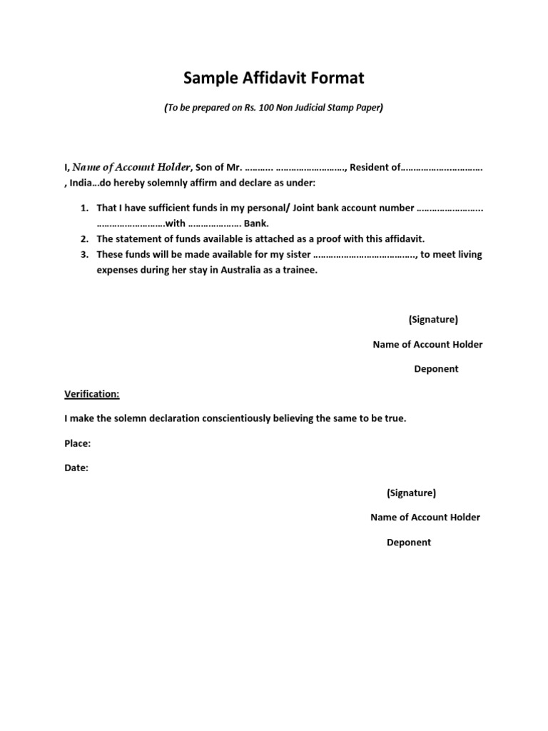 Affidavit Format