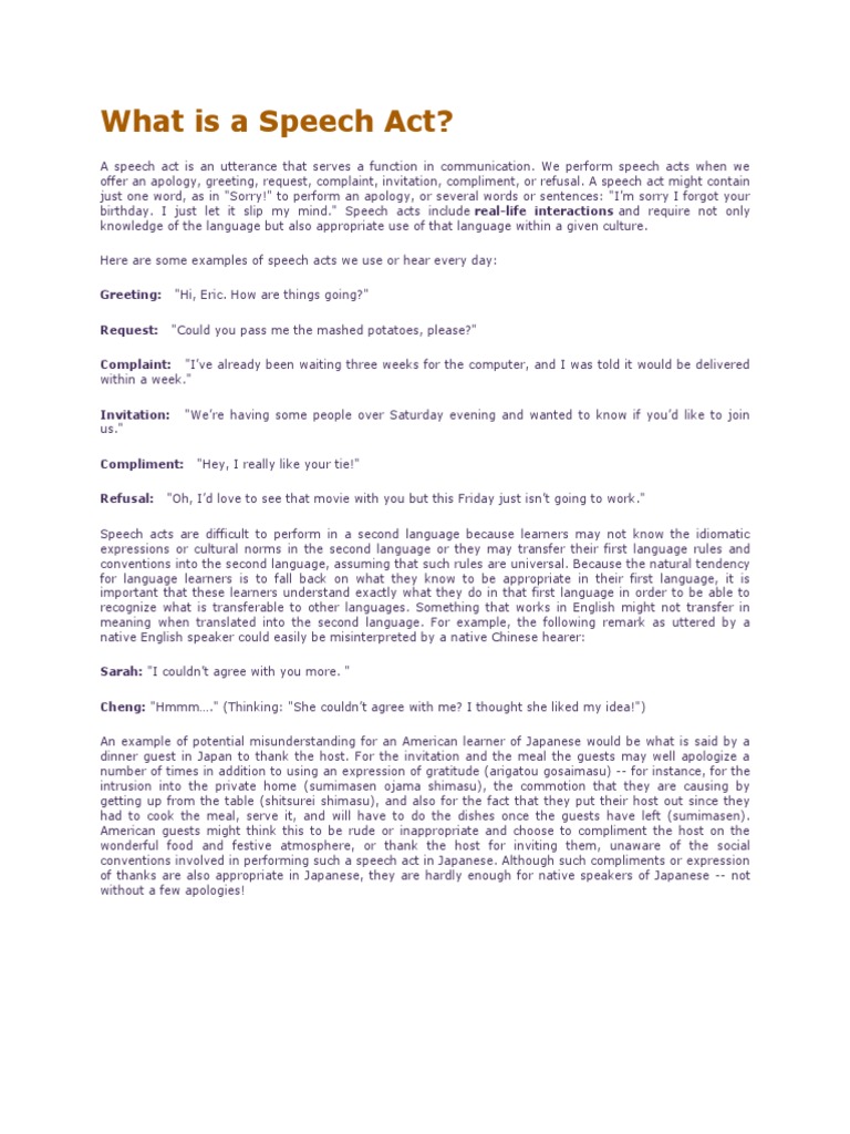 What Is A Speech Act Public Speaking Semiotics