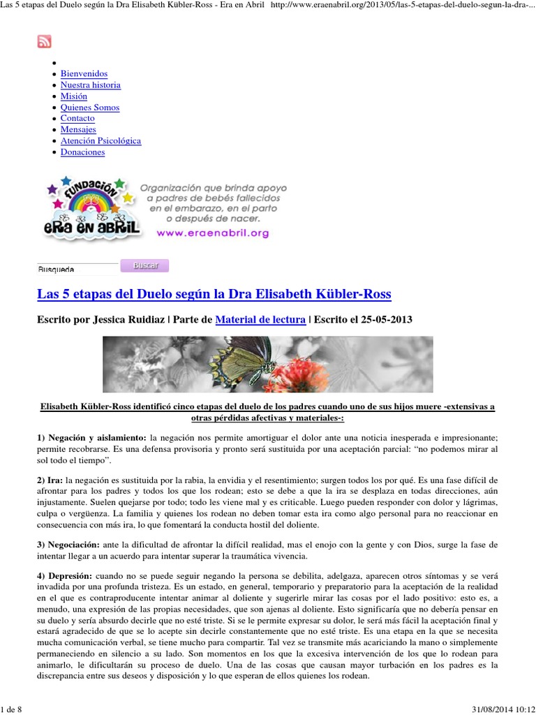 Las 5 Etapas Del Duelo Según La Dra Elisabeth KüblerRoss