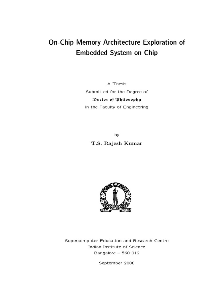 On-Chip Memory Architecture Exploration of Embedded System On Chip ...