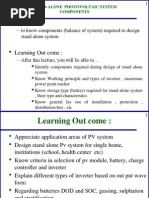 Stand Alone PV System Component